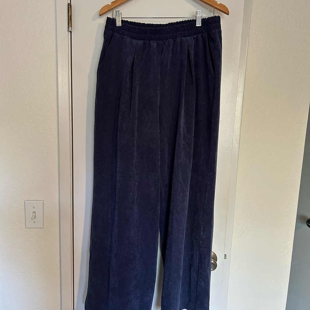 NWOT Navy Blue Halogen Corduroy Wide Leg Pants